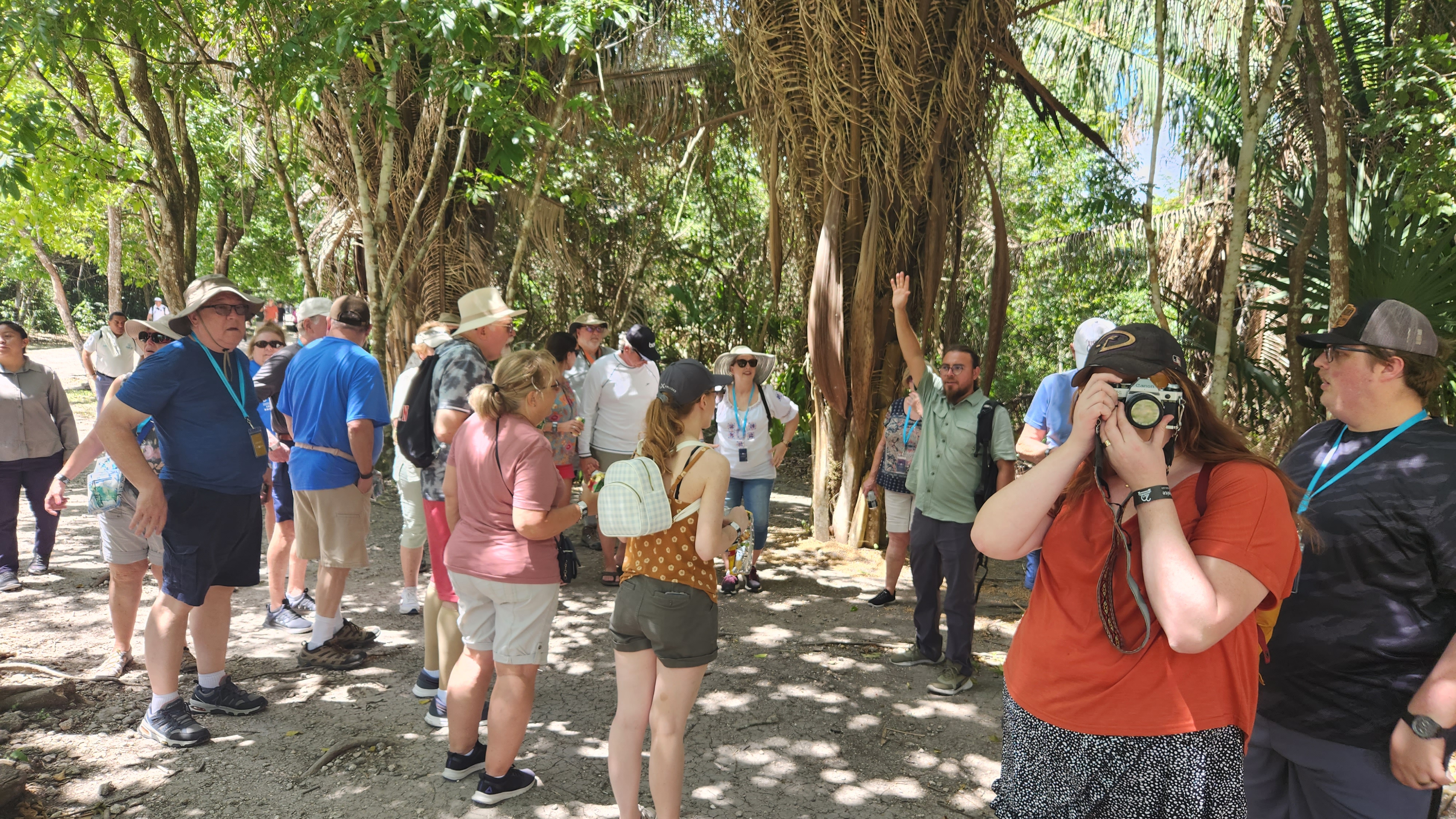Cruise group participating together in a guided shore excursion.