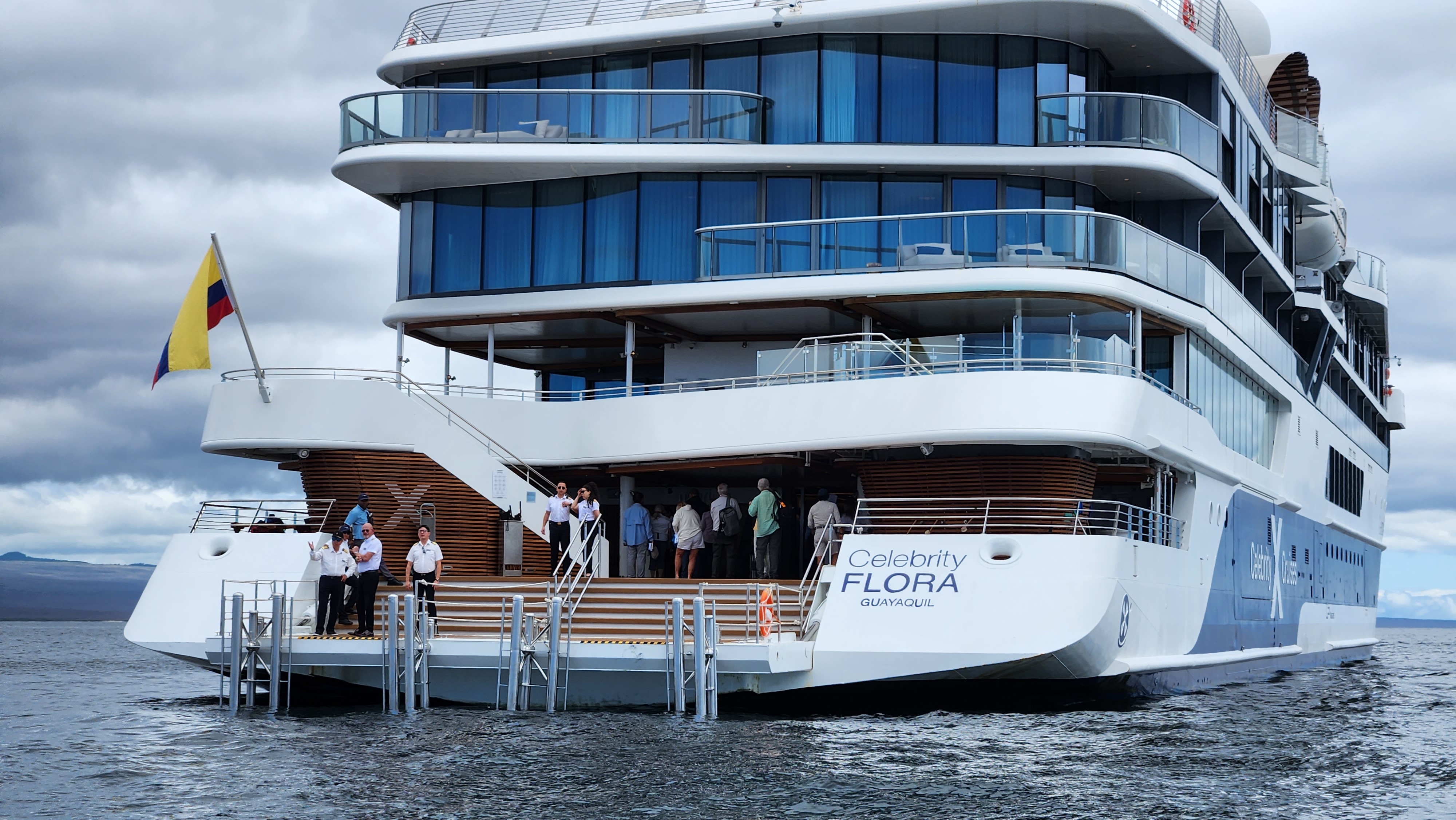 Stern and marina area of Celebrity Flora