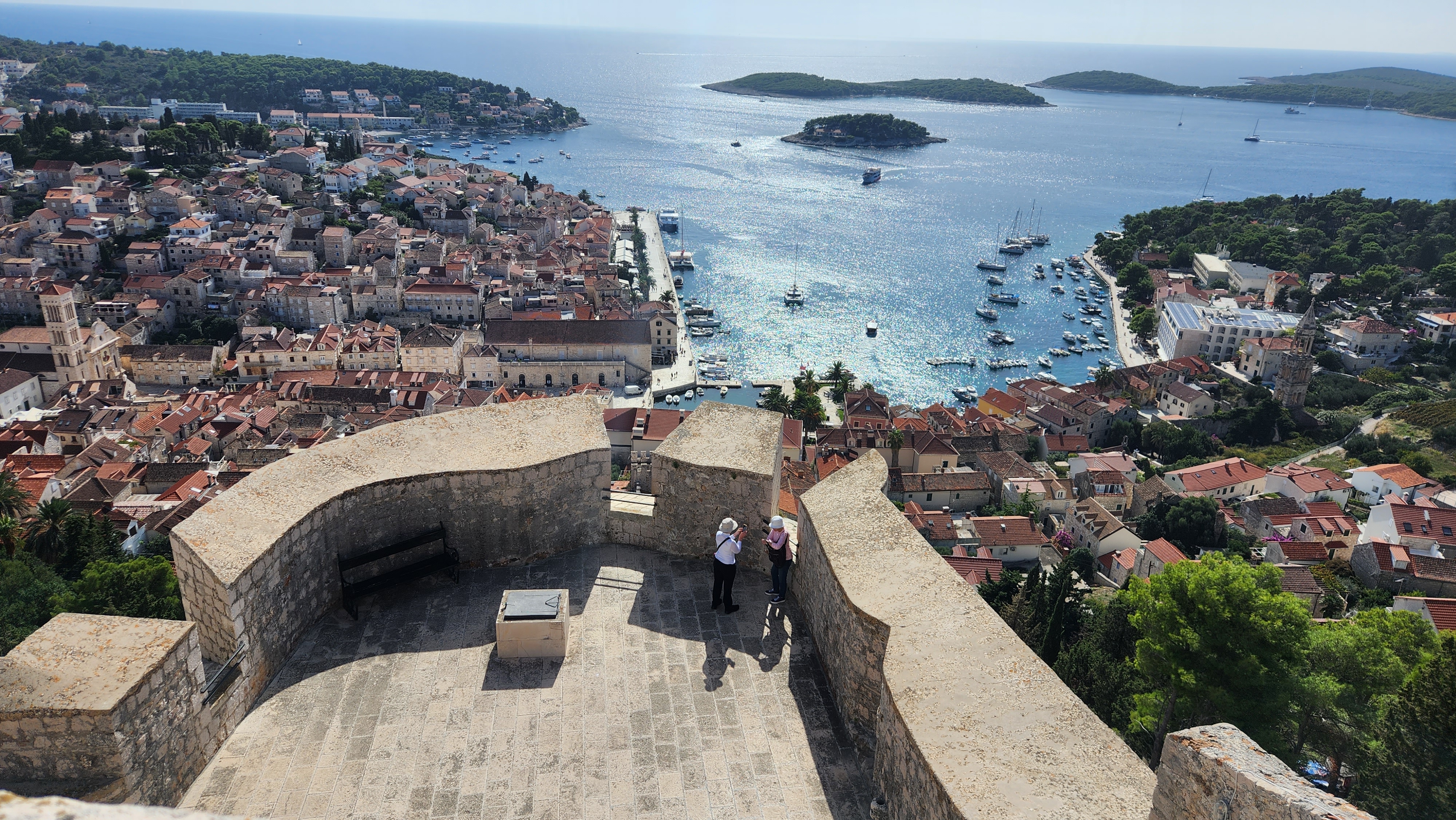 Croatian harbor filled with sailboats and smaller vessels
