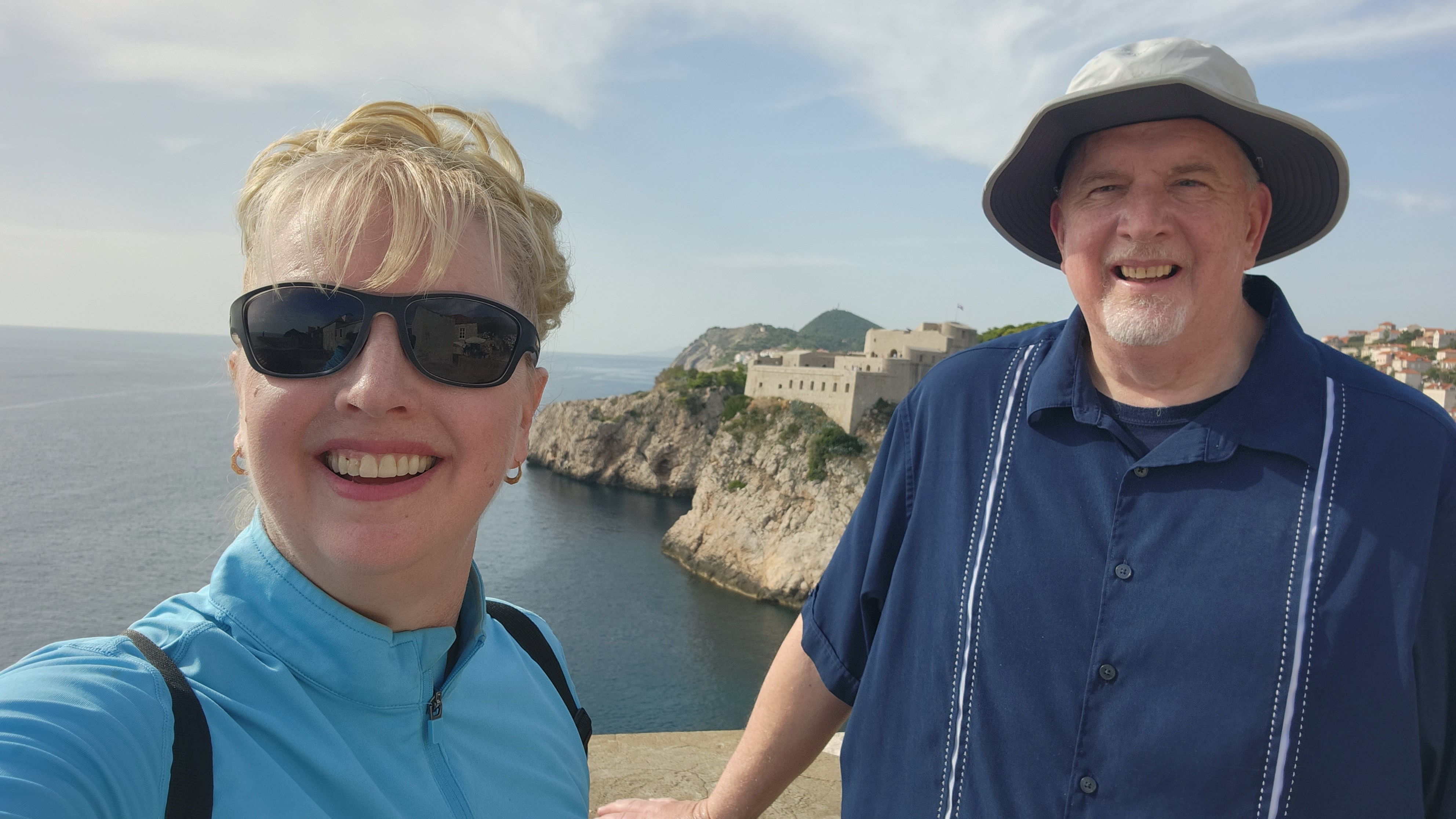 Suzanne and Steve overlooking Dubrovnik and the Adriatic Sea