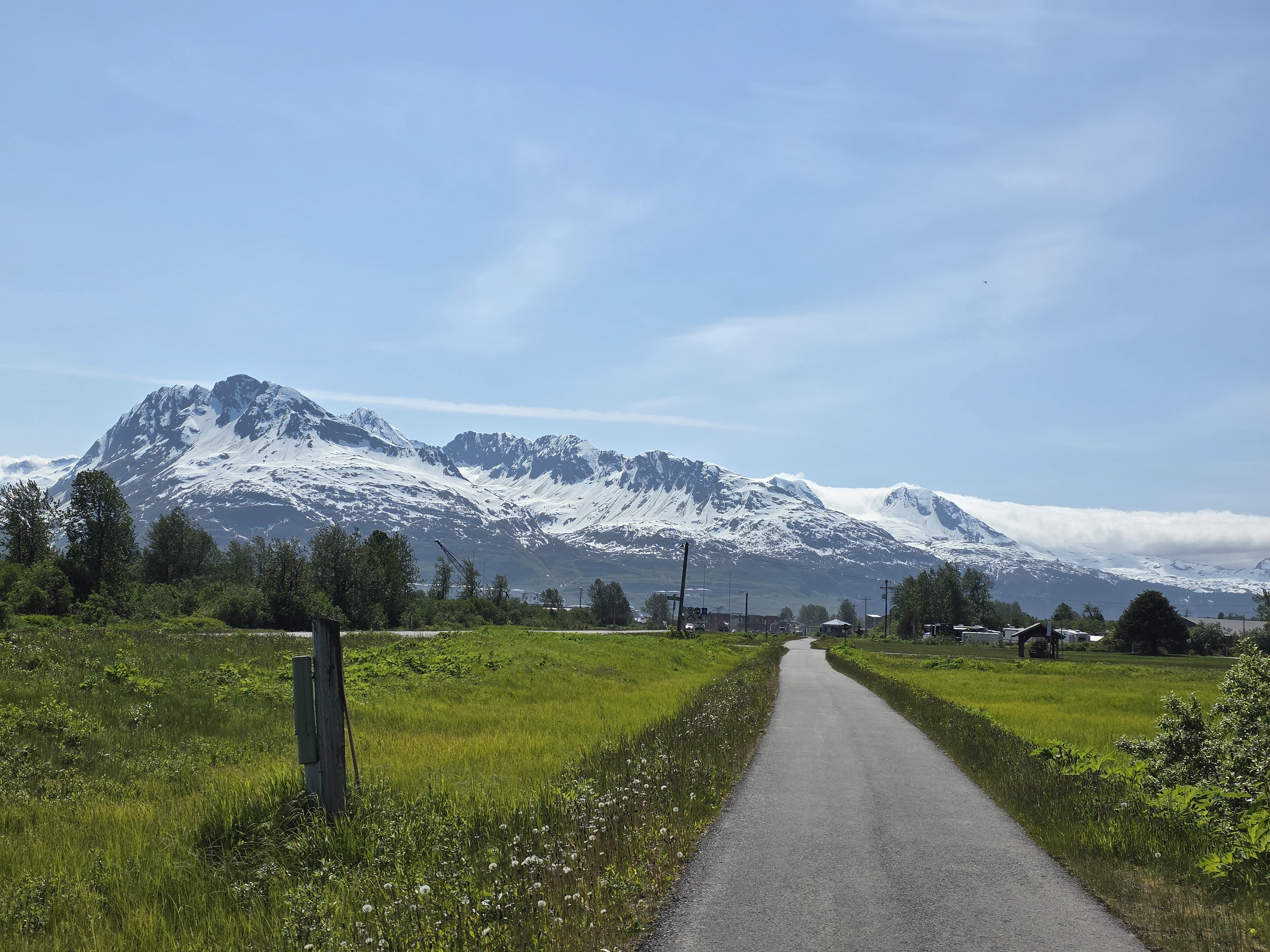 Alaska mountains and green valley