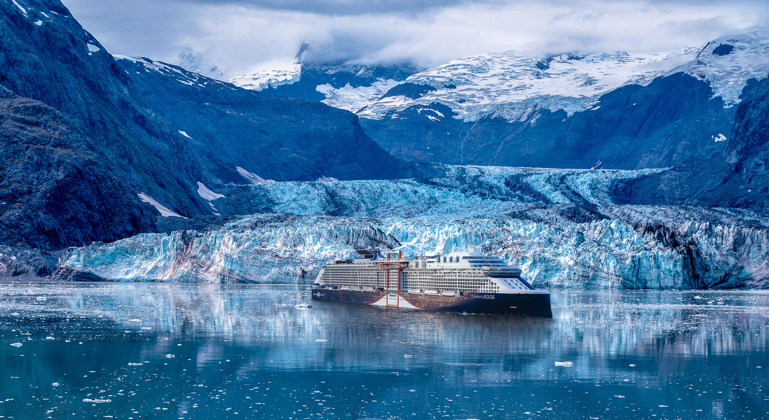 Celebrity Edge sailing in Alaska near Dawes Glacier
