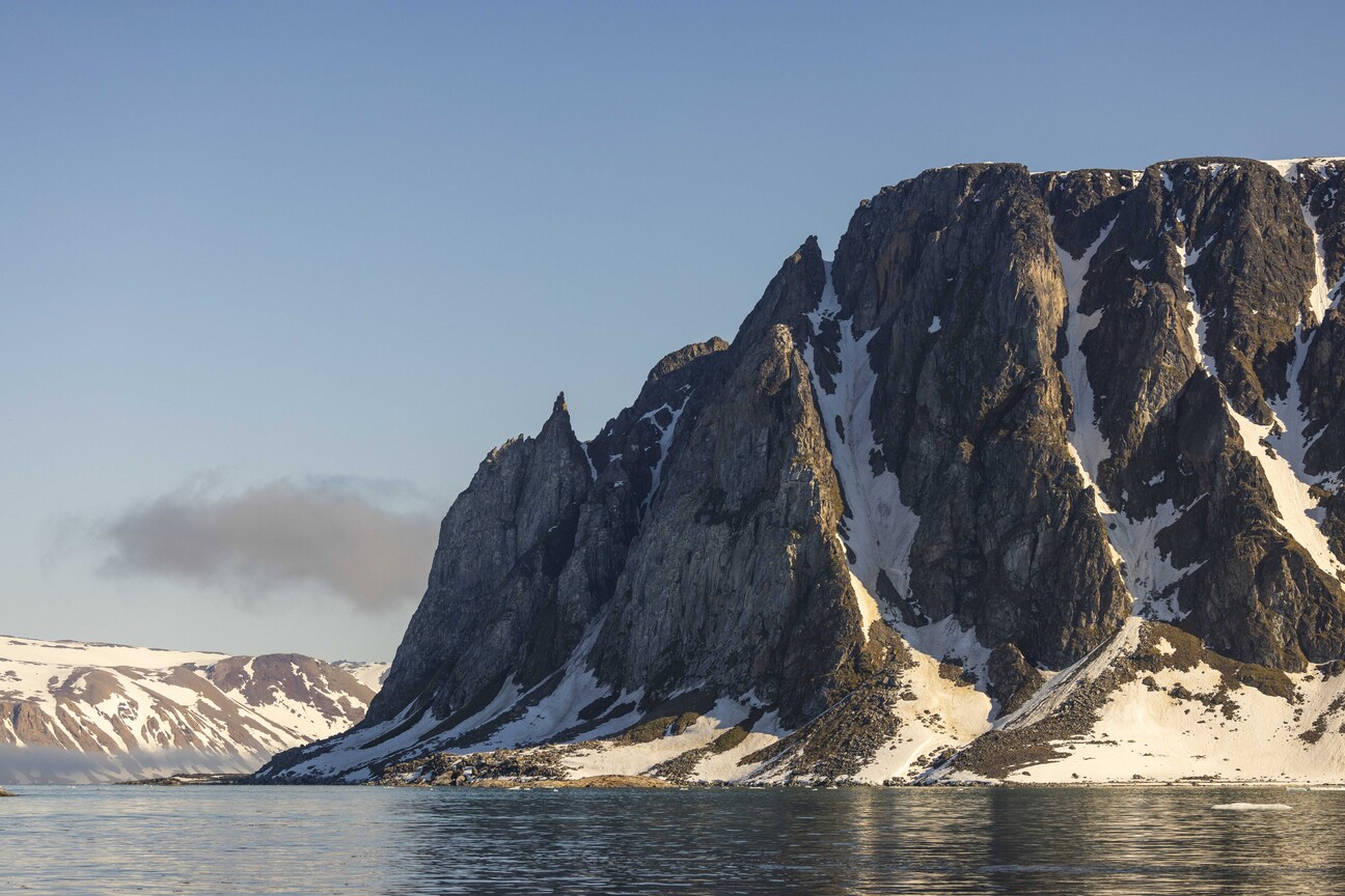 Scenic view of Hamiltonbukta in Svalbard