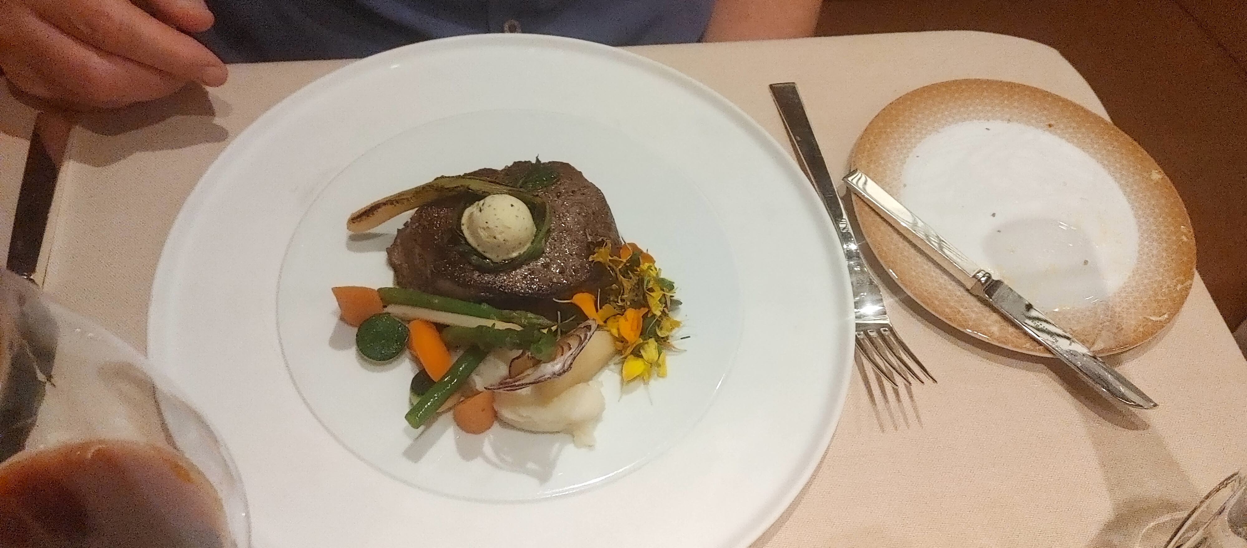 Fine dining presentation aboard Silversea Silver Muse.